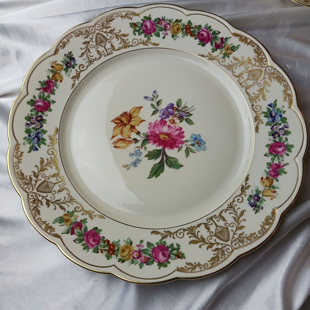 Antique Royal Bayreuth Floral Dinner Plate 10''
